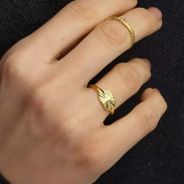 Aurizette | Anillo Sunray de Oro de 18 Quilates