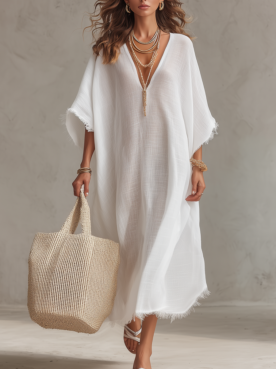 Marisol™ | Vestido midi holgado con escote en V