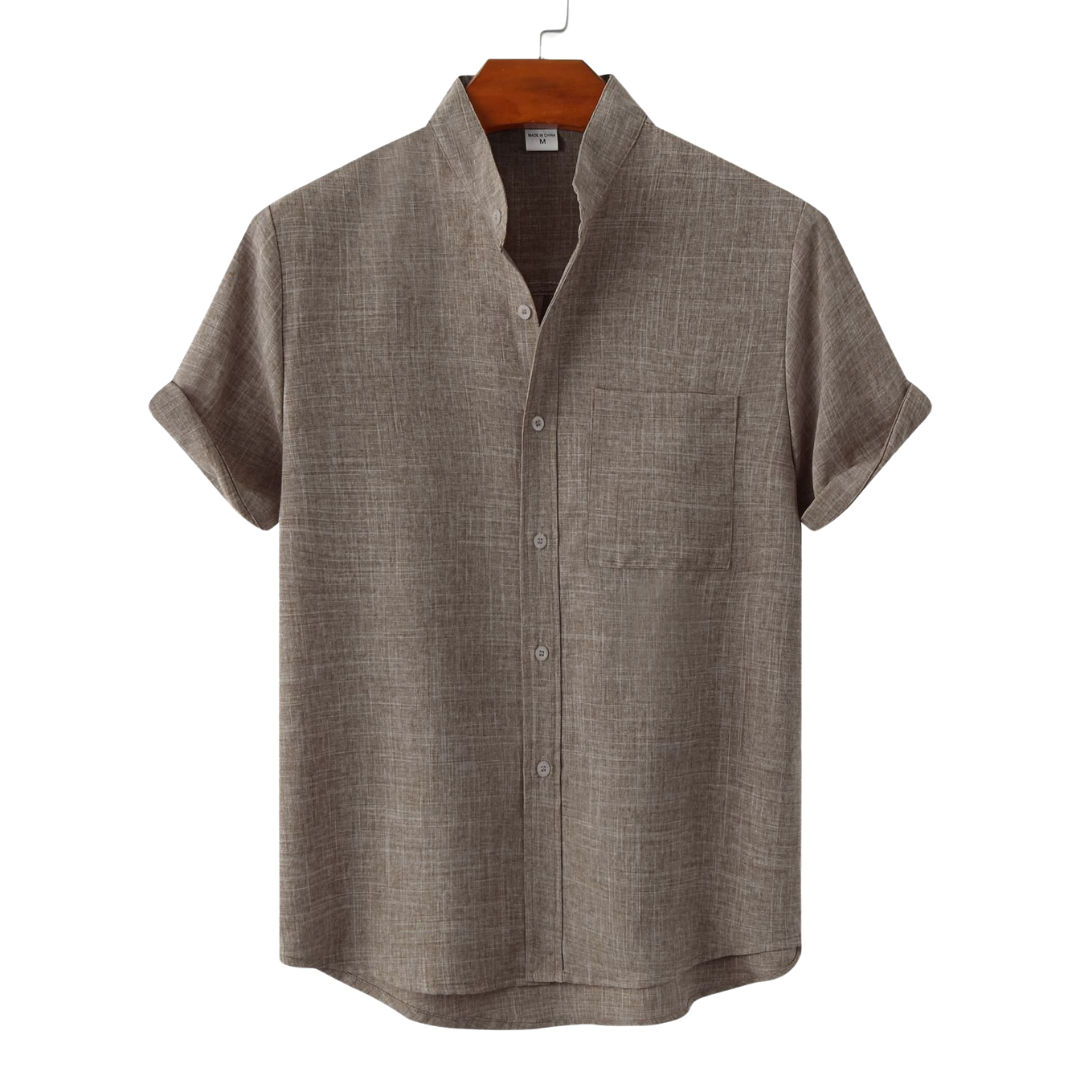 AnaJosé™ — Camisa lisa de algodón con botones