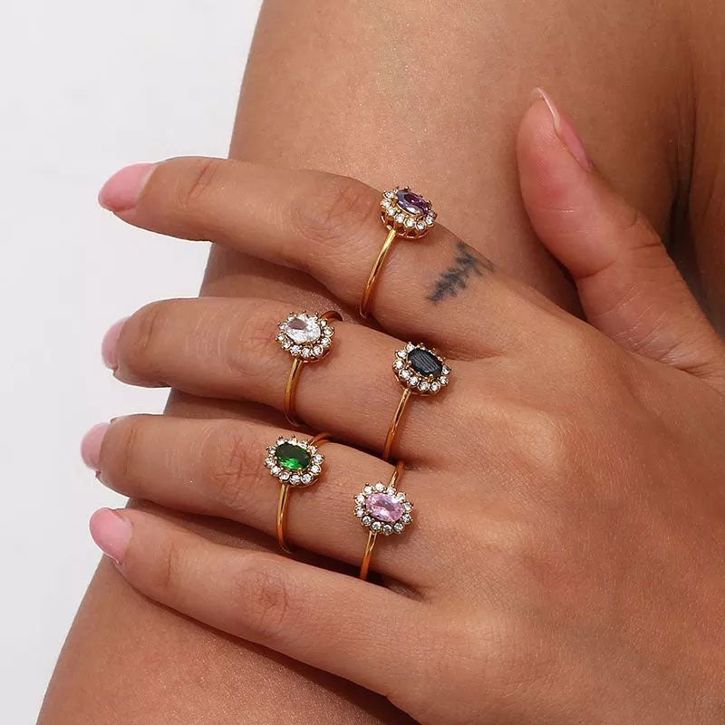 Anillo Amaryelle | Oro de 18K con Zirconia Verde