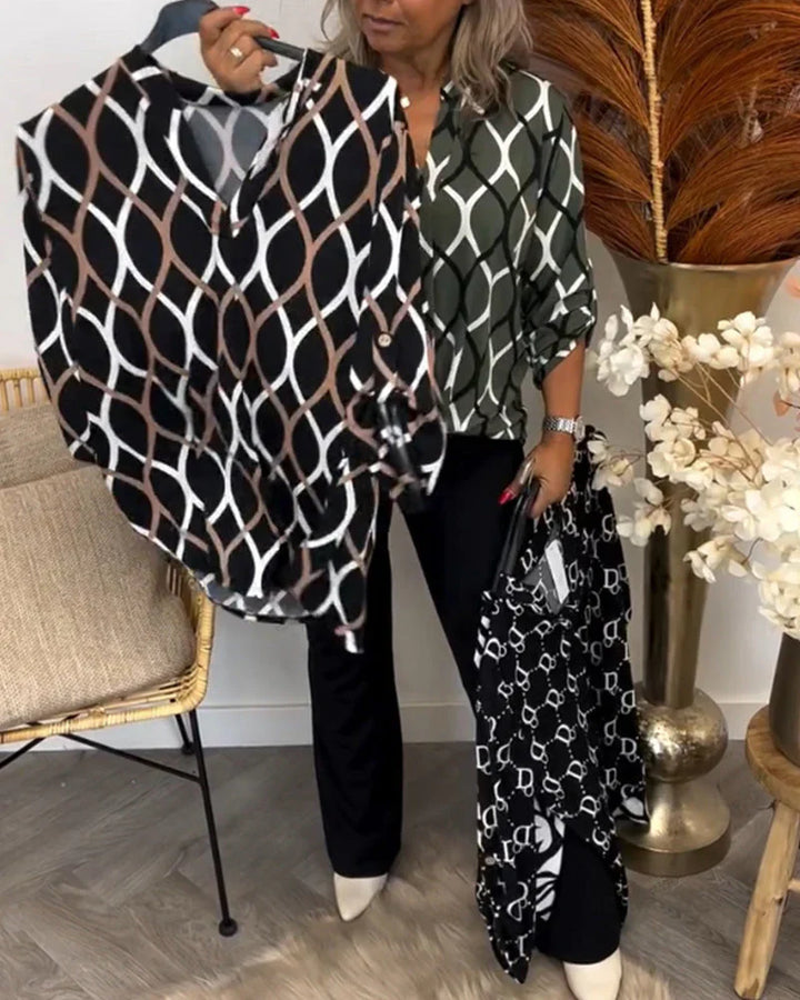 Nora – Blusa con estampado gráfico