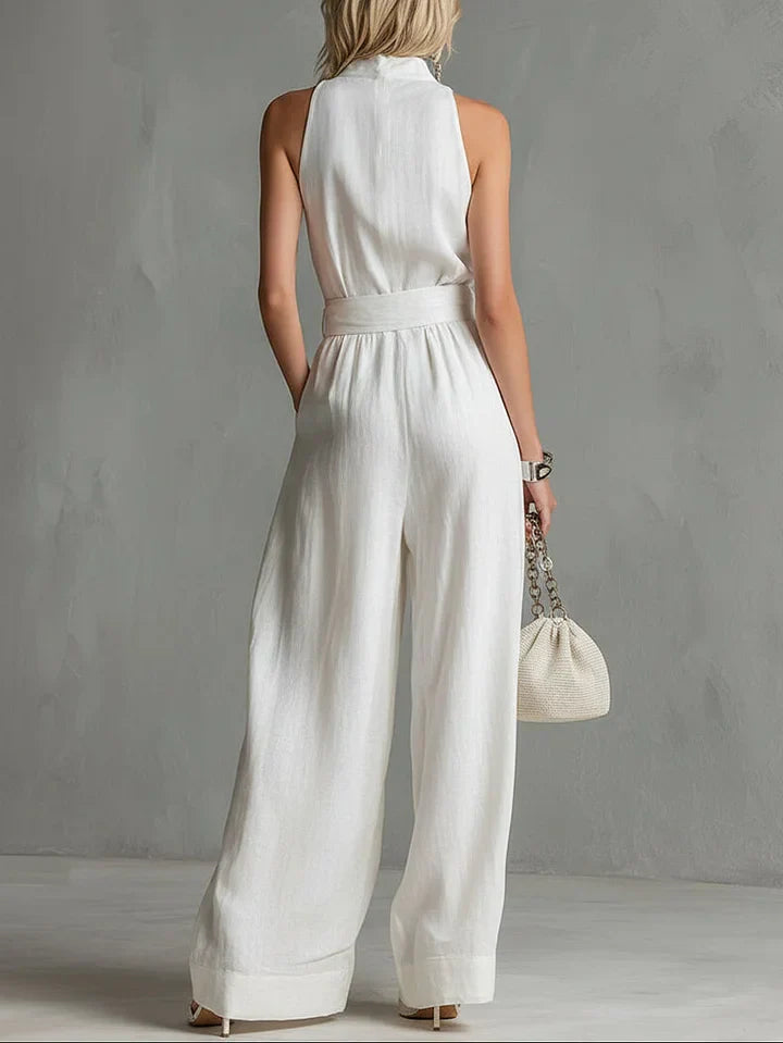 Mono Elegante Urbano | Cuello Alto, Sin Mangas, Pierna Ancha