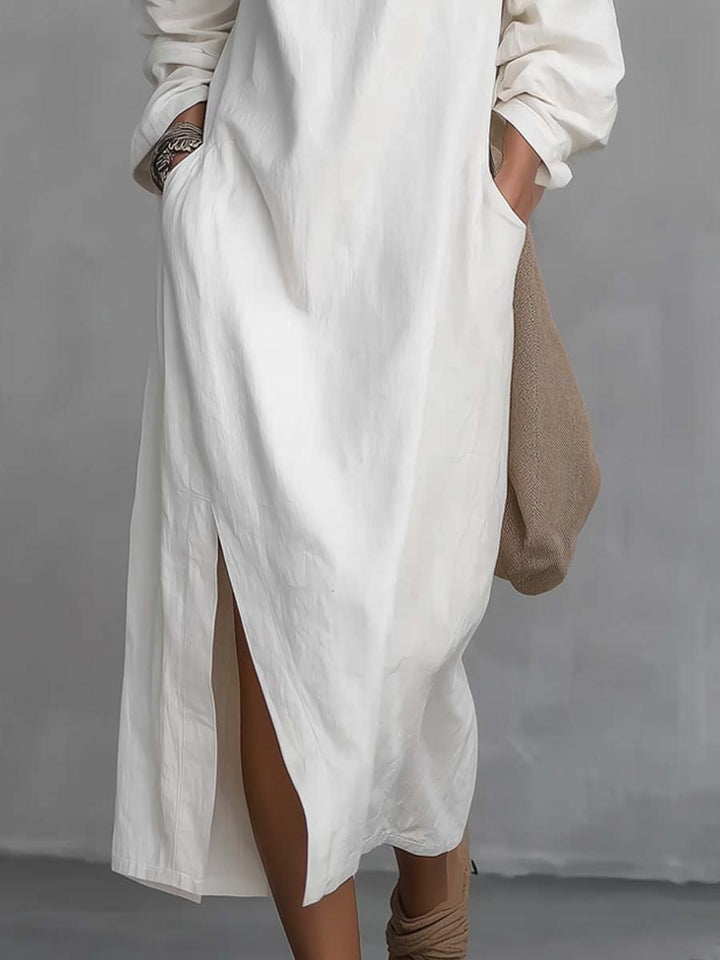 Adela™ | Vestido midi holgado de un solo hombro con abertura