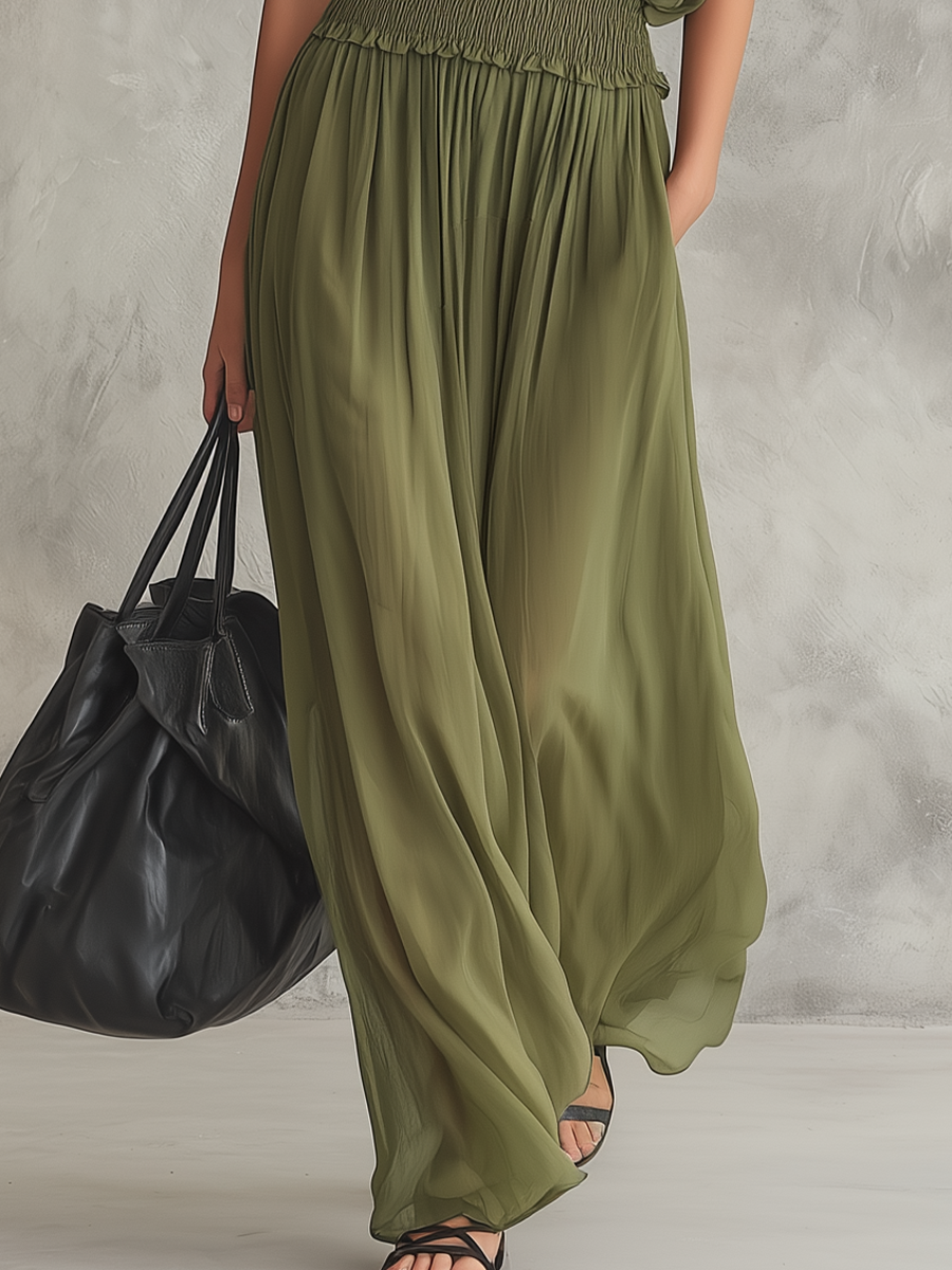 Piedad™ | Vestido maxi holgado con cintura fruncida
