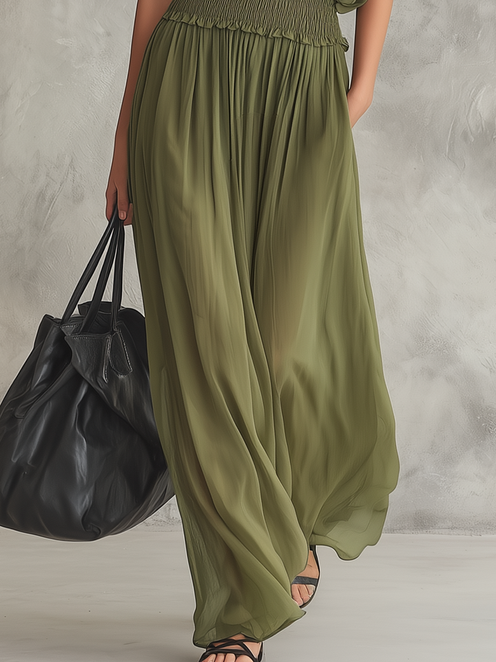 Piedad™ | Vestido maxi holgado con cintura fruncida