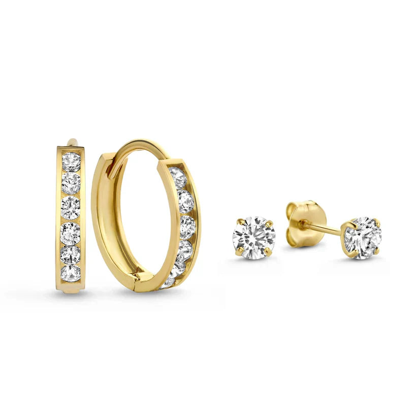 Syrenellee | Conjunto de Pendientes de Oro de 14k