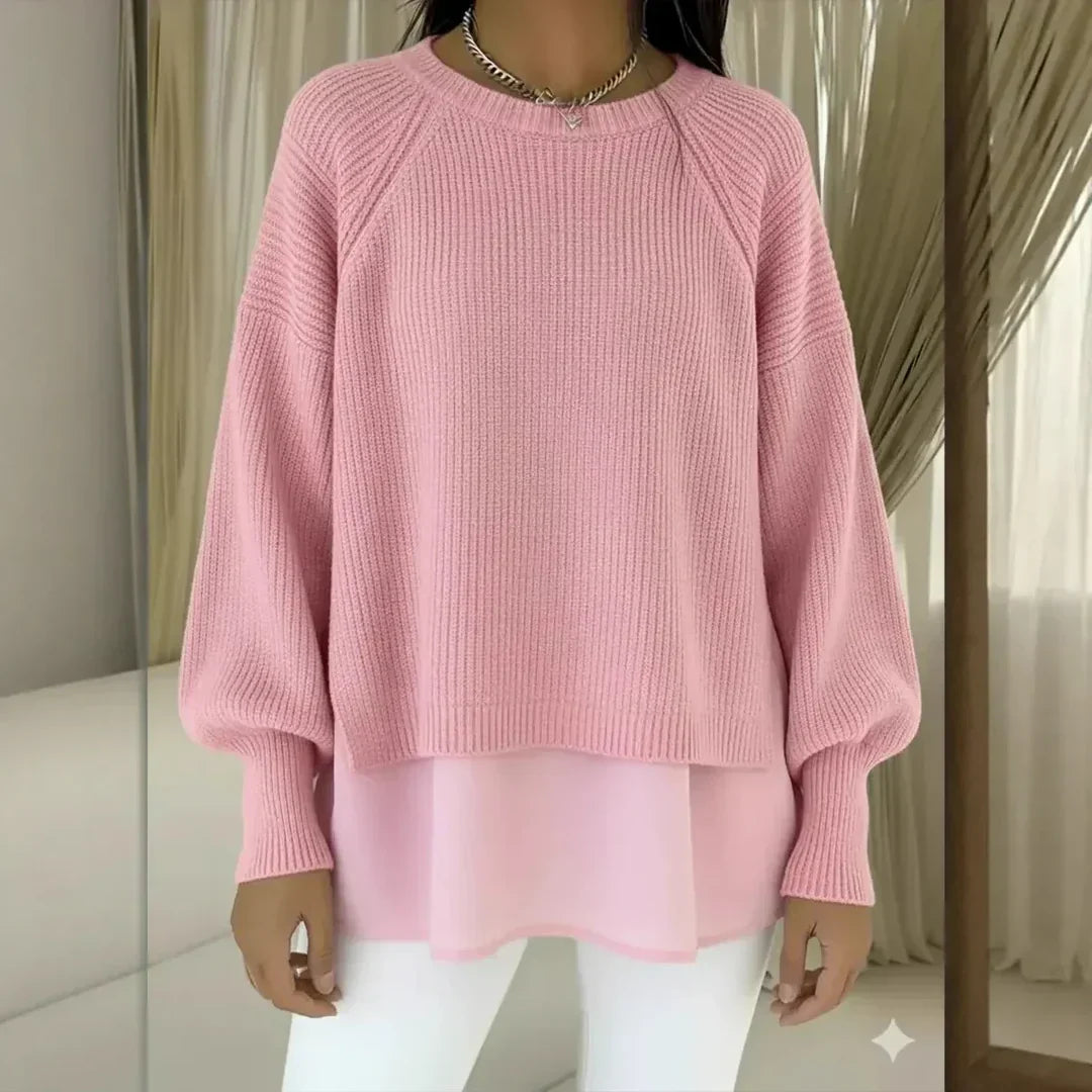 Araceli™ | Jersey casual elegante de punto acanalado