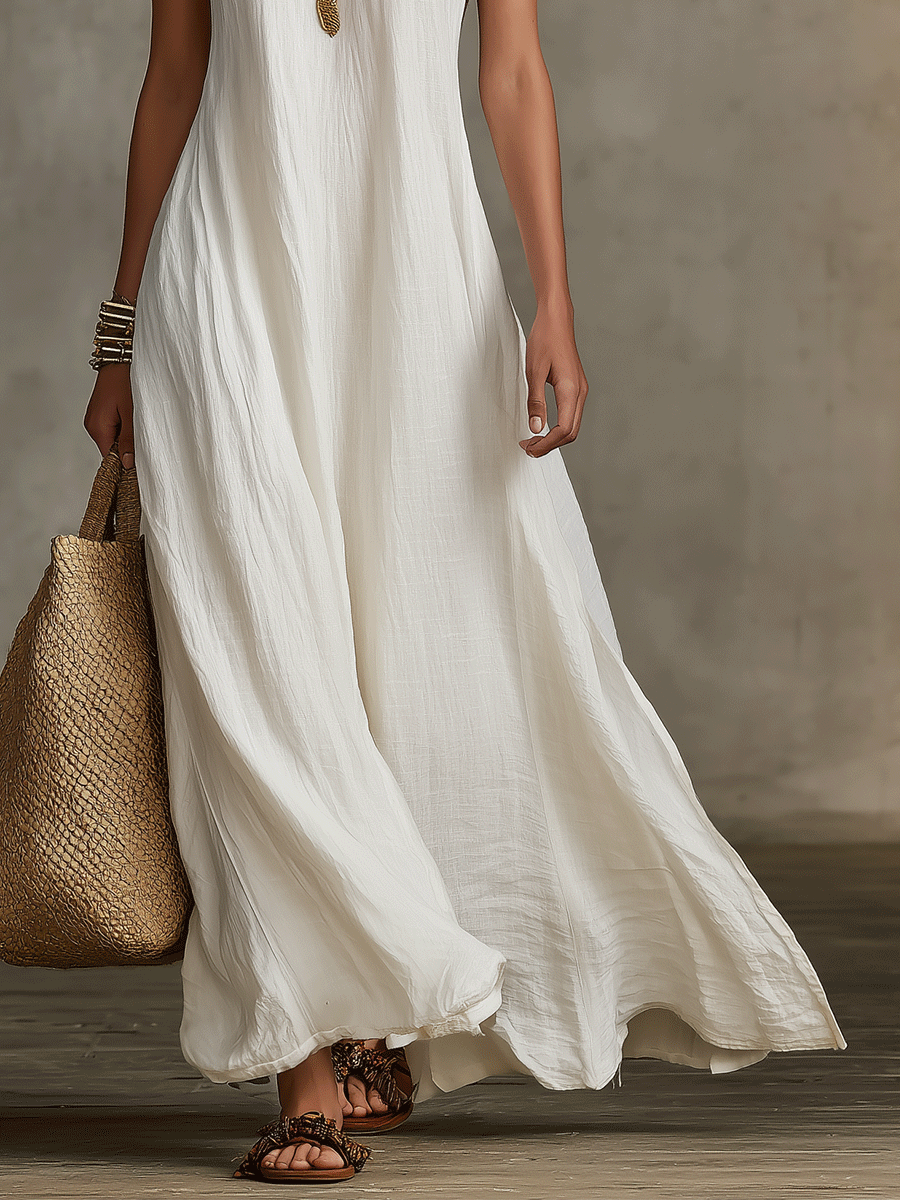 Lucía™ | Vestido maxi bohemio sin mangas de caída fluida
