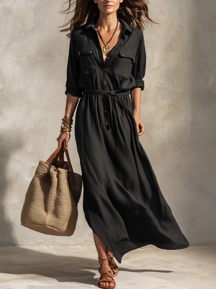 Carmen™ | Vestido maxi refinado con cinturón