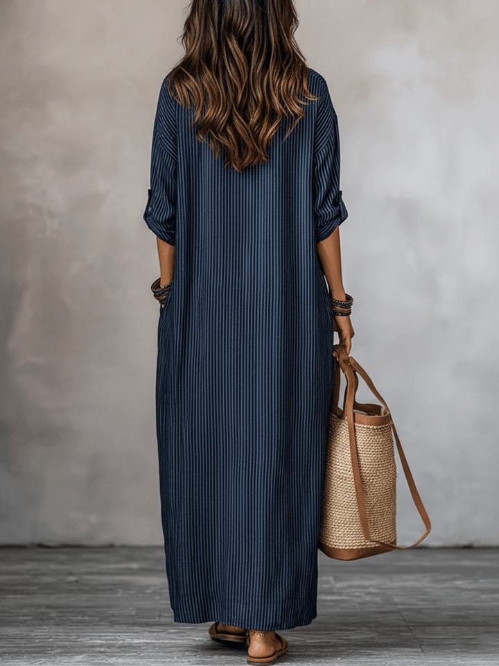 Alicia™ | Vestido maxi holgado índigo de estilo nómada