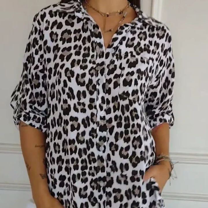 Lirio™ | Camisa de leopardo con manga ajustable