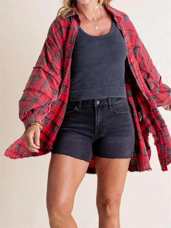 Eva™ | Sobrecamisa de cuadros estilo relajado