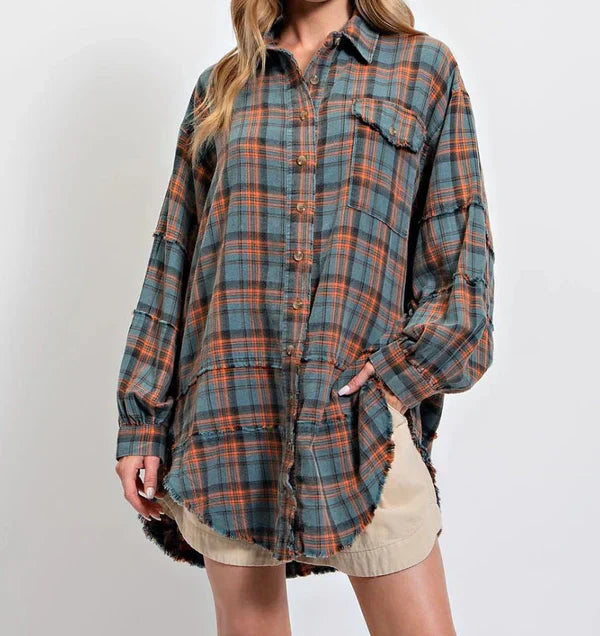 Eva™ | Sobrecamisa de cuadros estilo relajado