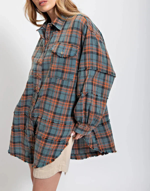 Eva™ | Sobrecamisa de cuadros estilo relajado